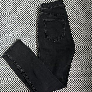 Madewell 10" High-Waisted Button-Front Black Skinny Jeans